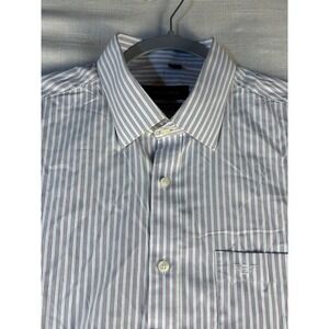 Giorgio Armani Shirt Mens 17 42‎ Lt Weight Dress Button Front Long Sleeve Pocket